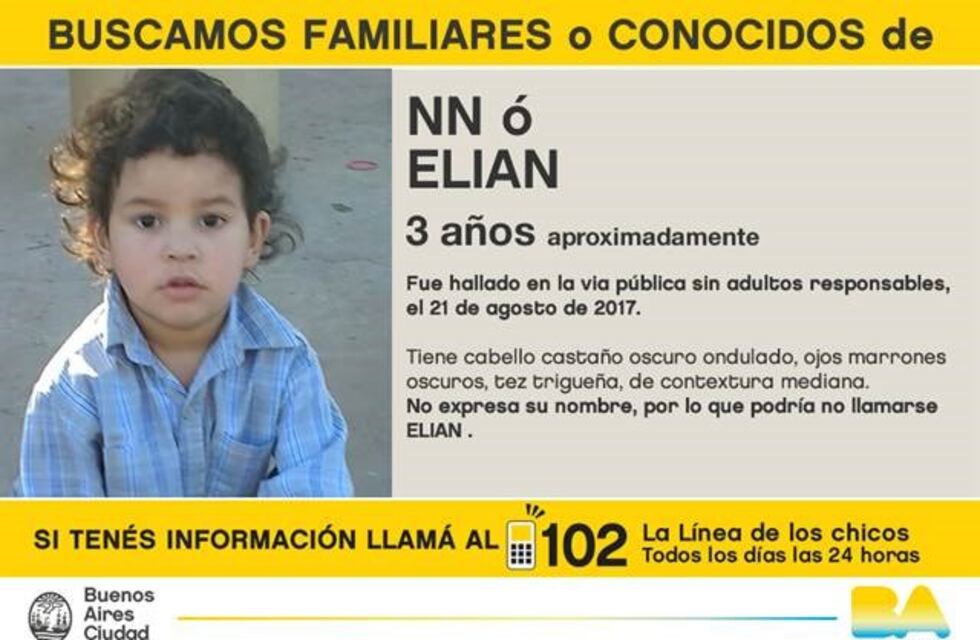 Buscan a los padres de un niño que apareció sin un responsable