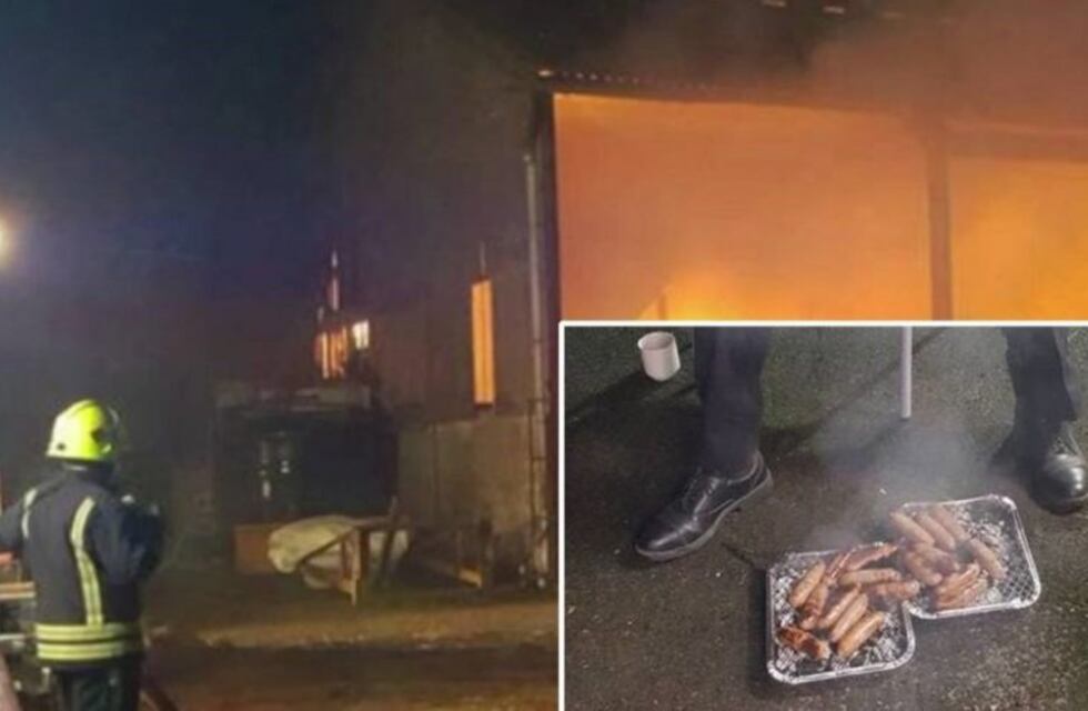 Insólito: Bomberos británicos hicieron un asado con los lechones que habían rescatado