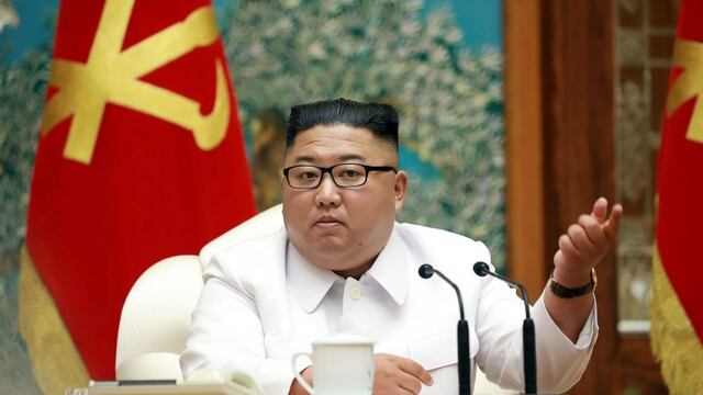 This picture taken on July 25, 2020 and released from North Korea's official Korean Central News Agency (KCNA) on July 26 shows North Korean leader Kim Jong Un attending an emergency enlarged meeting of Political Bureau of WPK Central Committee at an undisclosed location\u002E (Photo by STR / KCNA VIA KNS / AFP) / - South Korea OUT / ---EDITORS NOTE--- RESTRICTED TO EDITORIAL USE - MANDATORY CREDIT \