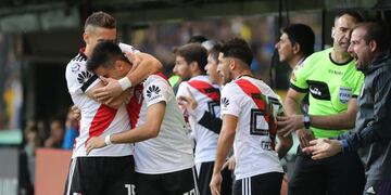 Gonzalo Martínez tuvo que salir lesionado (EFE/Juan Ignacio Roncoroni)