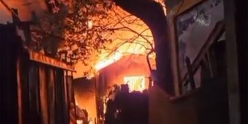 Incendio en Villa Crespo (Captura de video).