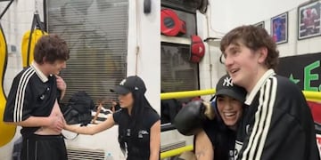Boxeo, insultos y cachetazos: la exigente rutina de entrenamiento que le armó Lali Espósito a Dillom para su show en Vélez