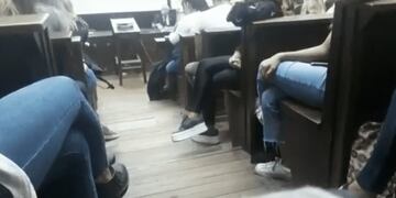 Captura del video que subió la estudiante (Web)