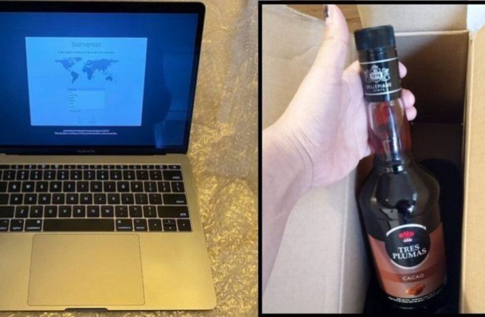 Una joven de Cipolletti compró por Mercado Libre una notebook y le llegó una botella de licor