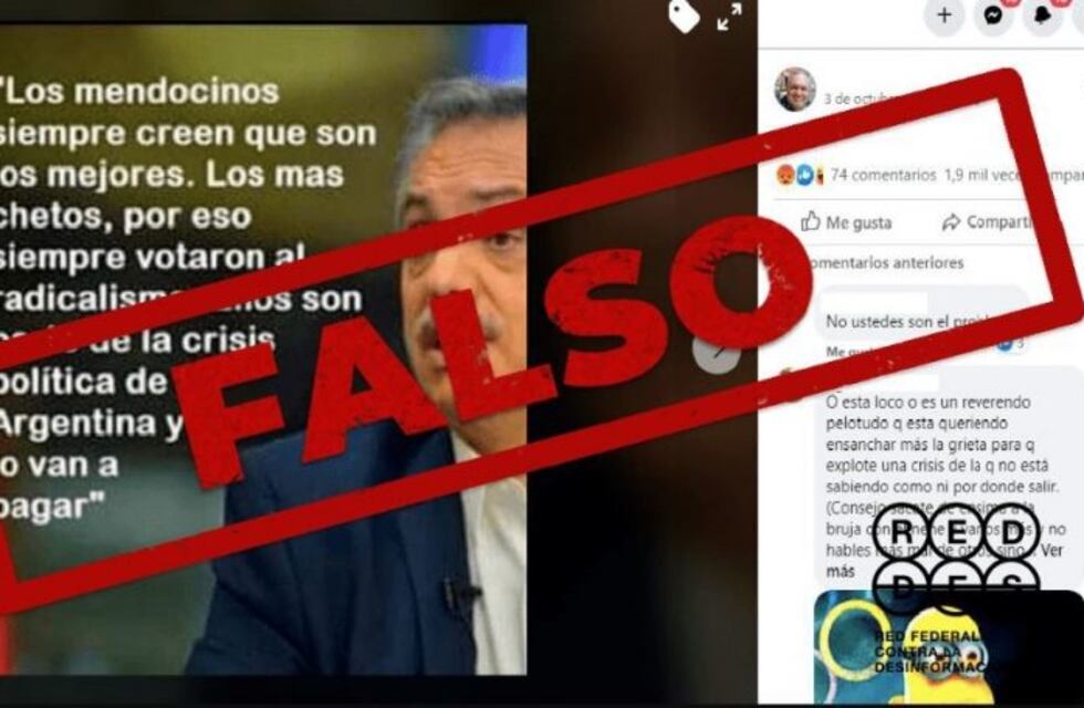 Es falso que Alberto Fernández trató de chetos a los mendocinos y los amenazó con hacerles pagar la crisis política