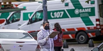 03/09/2020 Un trabajador con mascarilla y equipo de protección en Buenos Aires POLITICA SUDAMÉRICA ARGENTINA LATINOAMÉRICA INTERNACIONAL ROBERTO ALMEIDA AVELEDO / ZUMA PRESS / CONTACTOPHO