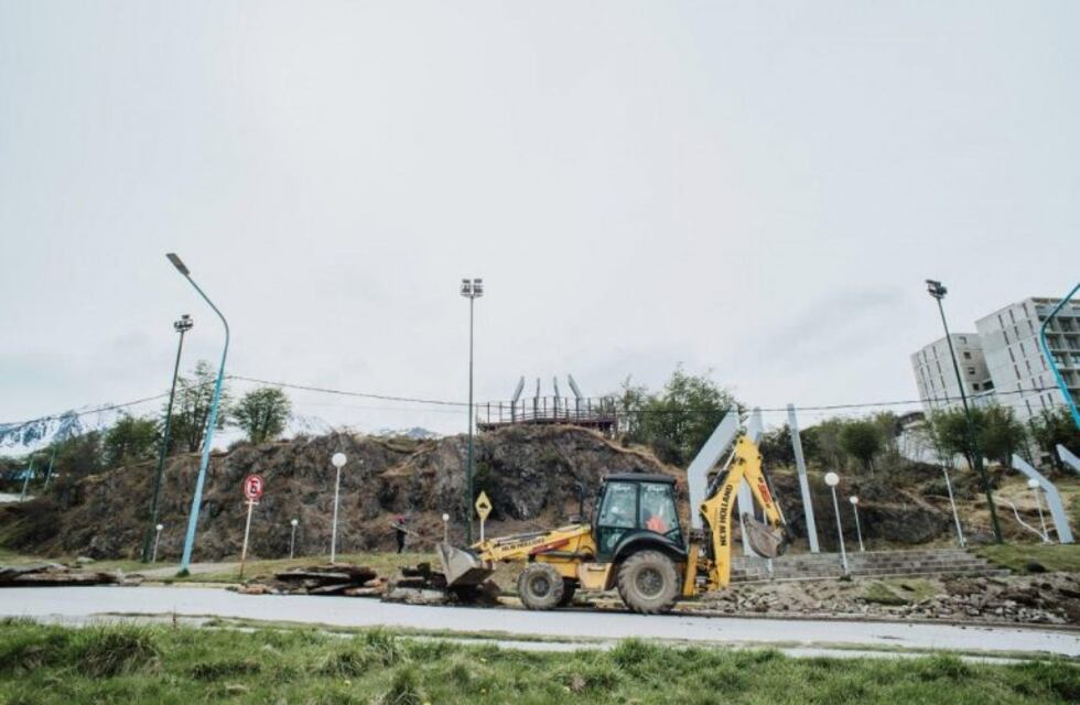 Ushuaia: reanudaron los trabajos en el Paseo del Centenario