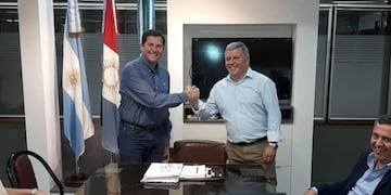 Reunión Cravero Benedetti cuando el último había triunfado en las elecciones de Arroyito
