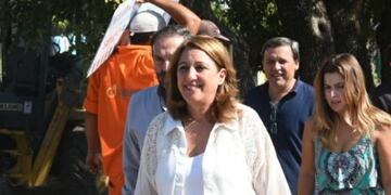 Fein habló de la política de seguridad durante una recorrida por obras públicas\u002E (Prensa Municipio)