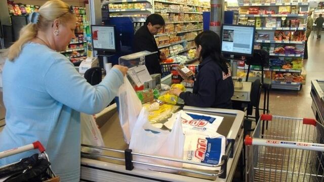Las ventas en supermercados cayeron un 12% en un au00f1o
