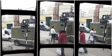 Alumno va al colegio en un camión blindado\u002E (FM Profesional)