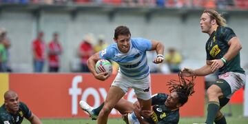 Los Pumas durante un partido contra Sudáfrica (Web)