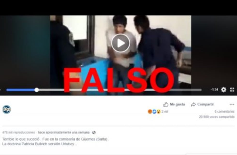 No, este video de un policía pegándole a un joven en Salta no es de ahora, sino de 2012