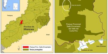 Ubicación de Salto Encantado en Misiones\u002E