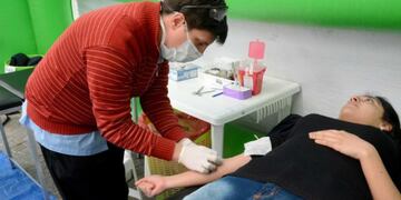 Donación de sangre en Plaza San Martín