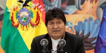 Bolivia's President Evo Morales speaks during a news conference at the presidential palace La Casa Grande del Pueblo in La Paz, Bolivia, October 23, 2019\u002E REUTERS/Manuel Claure NO RESALES\u002E NO ARCHIVES