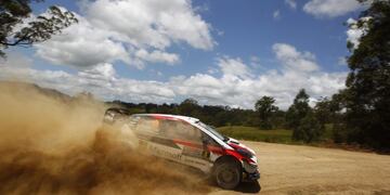 Coffs Harbour (Australia), 17/11/2018\u002E- Ott Tanak of Estonia drives his Toyota Yaris WRC during day2 of the Rally Australia 2018, Coffs Harbour, New South Wales, Australia, 17 November 2018\u002E EFE/EPA/-