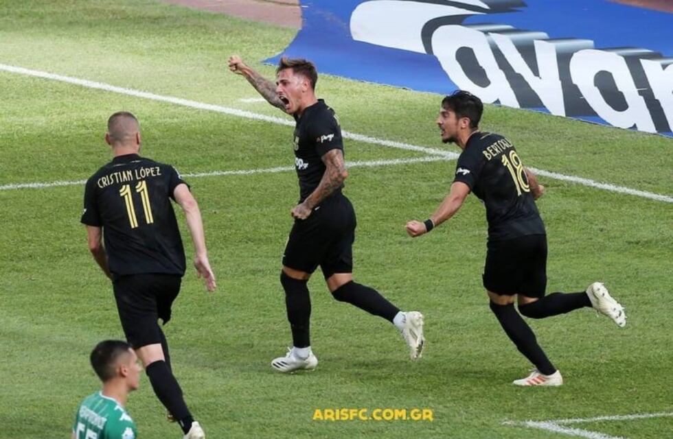 Daniel Mancini convirtió un gol y puso al Aris Salonica en la cima de la liga
