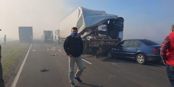 Siniestro vial provocado por quema de pastizales\u002E