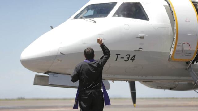 Una nave de LADE aterrizó por primera vez en el aeropueto de Malargüe en enero de este año.
