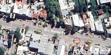 El mapa muestra dónde están los semáforos y donde pretenden que estén