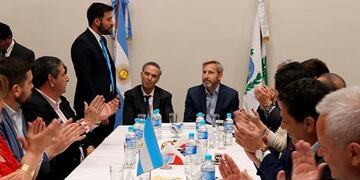 Pichetto y Frigerio en San Luis\u002E Foto: Radio Nacional San Luis