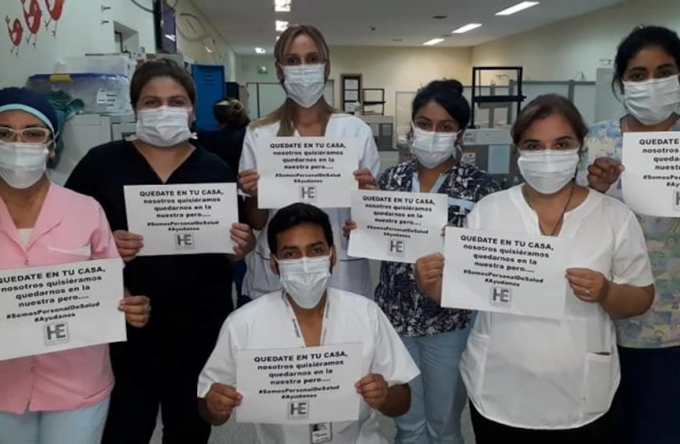"Quedate en tú casa": el mensaje de los trabajadores del Hospital Eva Perón para concientizar