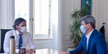 El gobernador Sergio Uñac con Santiago Cafiero\u002E