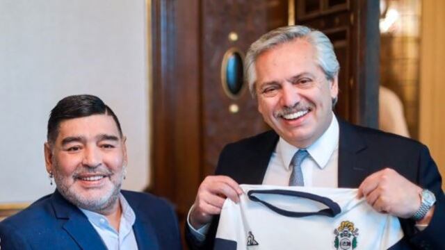 Diego Maradona y Alberto Fernández (Presidencia)