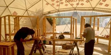 Avanza el armado del domo de artesanos