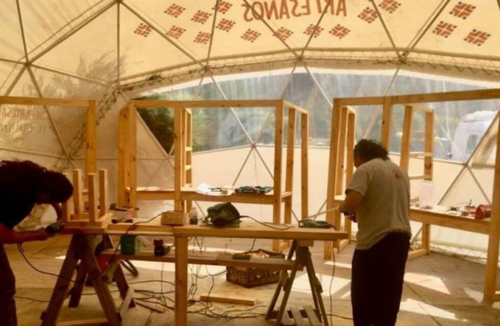 Avanza el armado del domo de artesanos