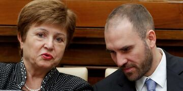 FILE PHOTO: IMF Managing Director Kristalina Georgieva and Argentina's Economy Minister Martin Guzman attend a conference hosted by the Vatican on economic solidarity, at the Vatican, February 5, 2020\u002E REUTERS/Remo Casilli/File Photo