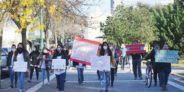 Reclamo docente (Vía Santa Rosa)