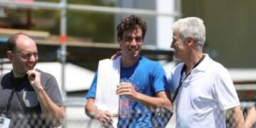BAS01. BUENOS AIRES (ARGENTINA), 30/01/2017 (EFE).- El integrante del equipo argentino de Copa Davis Guido Pella es visto despuu00e9s de una sesiu00f3n de pru00e1ctica oficial hoy, lunes 30 de enero de 2017, de cara a la serie del pru00f3ximo fin de semana contra Italia