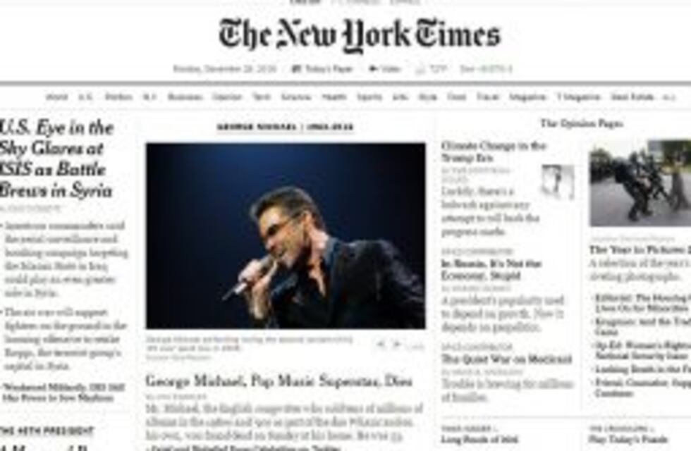La noticia del fallecimiento de George Michael, en los diarios del mundo