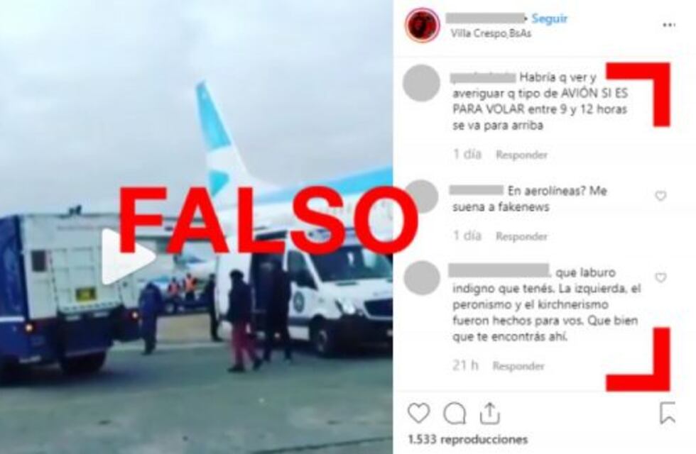 Es falso el audio que afirma que el Banco Central transportó en un avión de Aerolíneas Argentinas 8 mil kilos de guita hacia un lugar desconocido