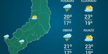 Se esperan lluvias en la capital misionera.
