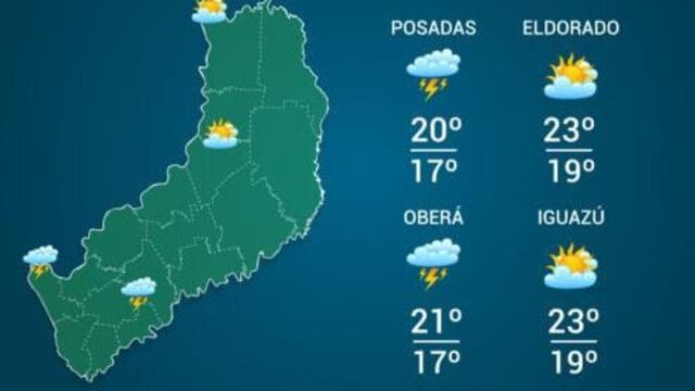 Se esperan lluvias en la capital misionera.