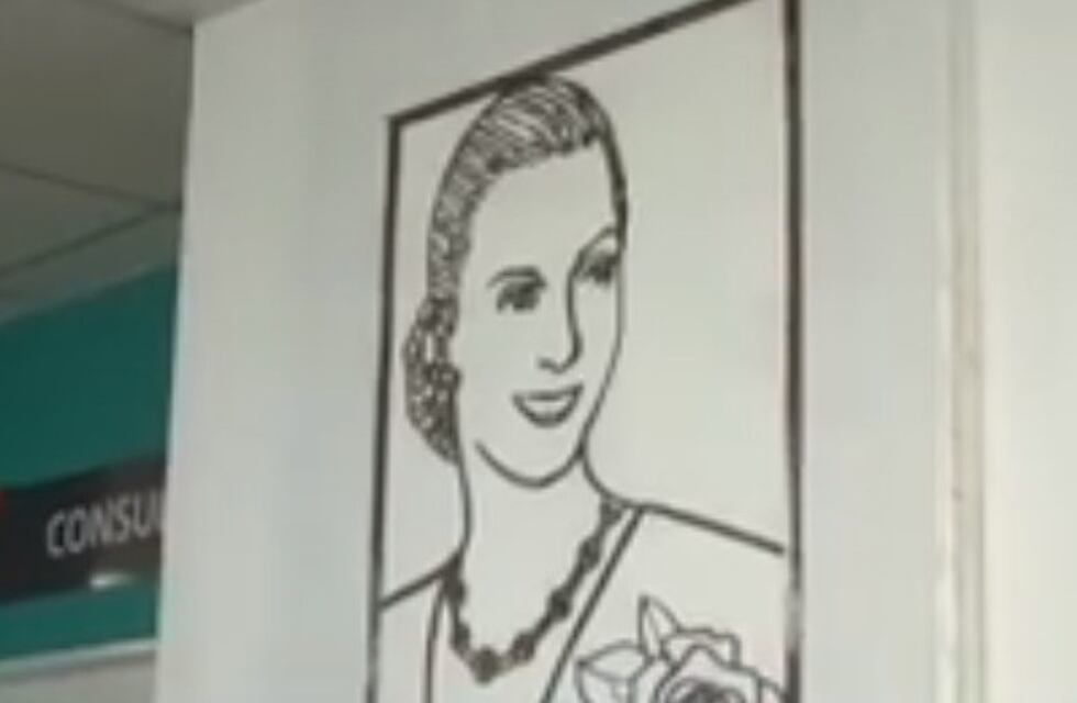 Polémica por la réplica de un cuadro de Evita en el Hospital de Zona Norte