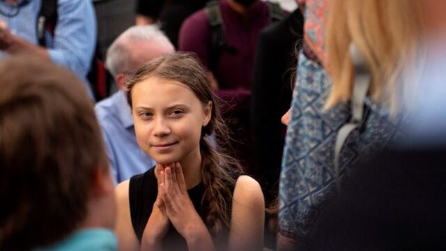 En esta foto de archivo tomada el 17 de septiembre de 2019, la activista ambiental sueca Greta Thunberg participa en un evento mediático en Capitol Hill en Washington, DC\u002E Crédito: Eric BARADAT / AFP\u002E