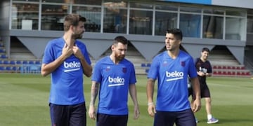 Leo Messi volvió a entrenar con sus compañeros (Foto: Twitter/@FCBarcelona_es)