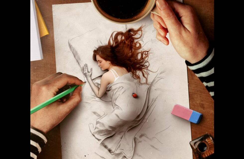 Increíbles trabajos fusionando fotografías y dibujos