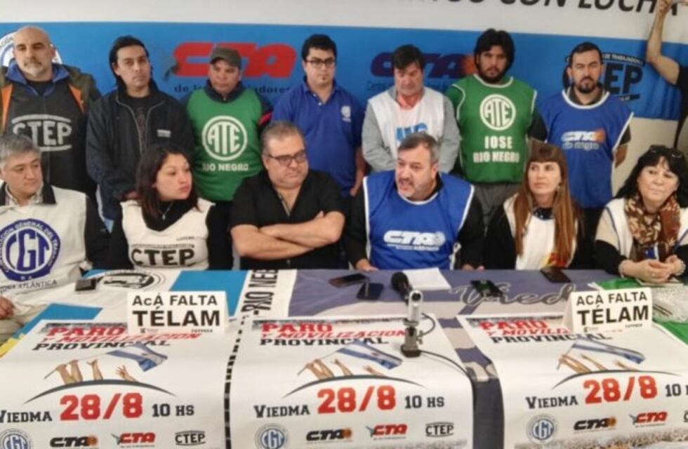 El miércoles docentes, bancarios y estatales pararán en Viedma