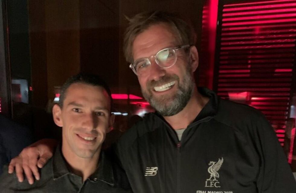 Maxi Rodríguez se sumó a los festejos del Liverpool campeón de Europa