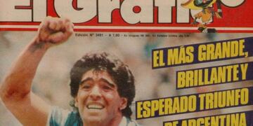 La tapa de la victoria argentina contra Inglaterra en el Mundial de México de 1986\u002E