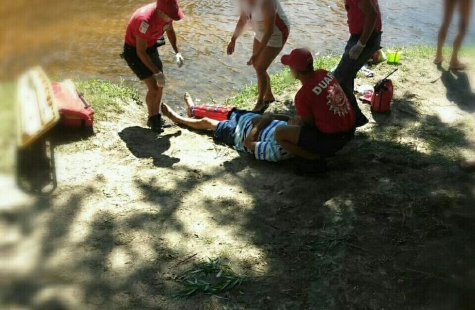 Se accidentó un turista en el balneario central de Mina Clavero