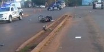 Choque de una moto en la Avenida Quaranta en el cruce con San Martín\u002E (Misiones 4)