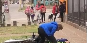 Inspectora Bracamonte atropellada\u002E Gentileza: Red Panorama\u002E