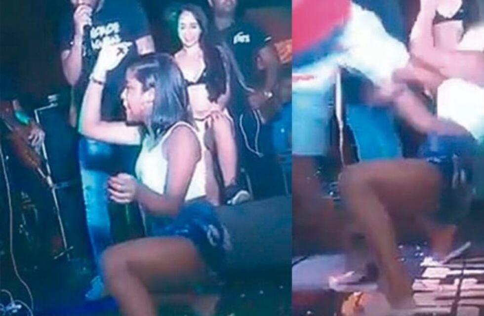 El momento en que un joven patea a su novia en la cara en un boliche de Brasil