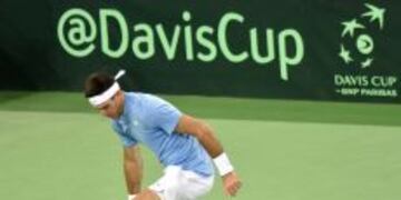 DYN005, ZAGREB, 27/11/16, JUAN MARTIN DEL POTRO SE ENFRENTAN EN EL CUARTO PUNTO DE LA FINAL DE LA COPA DAVIS, QUE SE DISPUTA EN EL ESTADIO ARENA ZAGREB.rnFOTO: DYN/PABLO AHARONIAN/ENVIADO ESPECIAL. zagreb croacia juan martin del potro campeonato torneo c